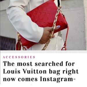 Authentic new rouge coussin rare lamb skin Louis Vuitton purse, limited edition